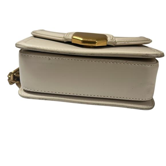 ZARA Cream Crossbody Bag with Gold Chain Detail Gently Used - Picture 6 of 9